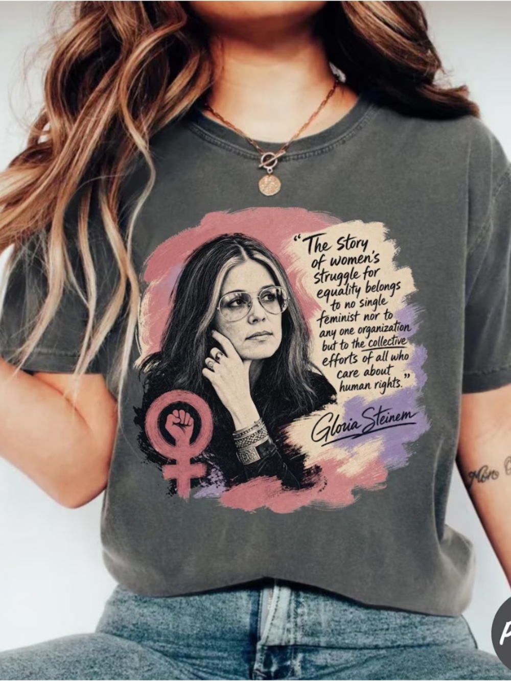Gloria Steinem Comfort Color Feminist Tee, Women’s Rights T-Shirt, Feminist Tee